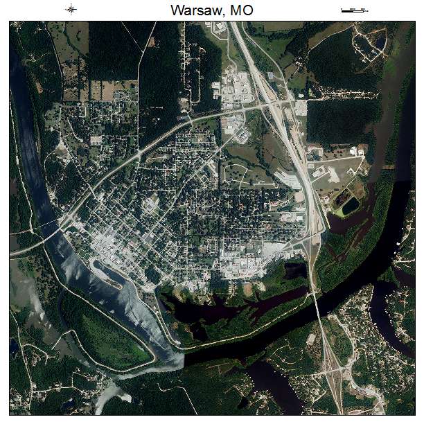 Warsaw, MO air photo map