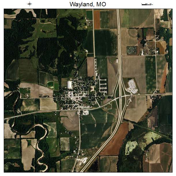 Wayland, MO air photo map