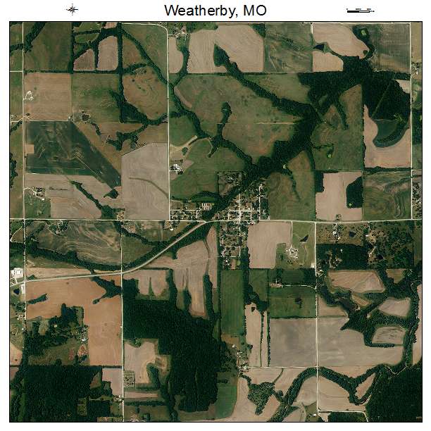 Weatherby, MO air photo map