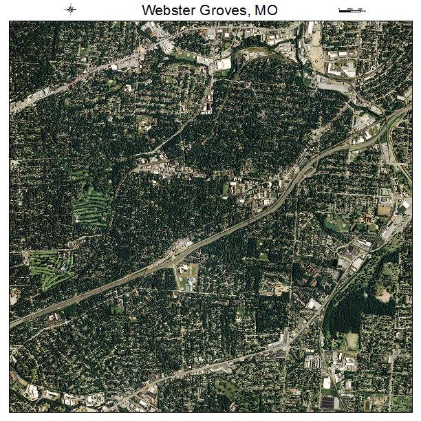 Webster Groves, MO air photo map