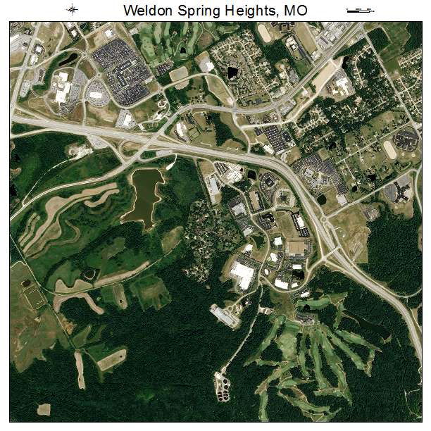 Weldon Spring Heights, MO air photo map