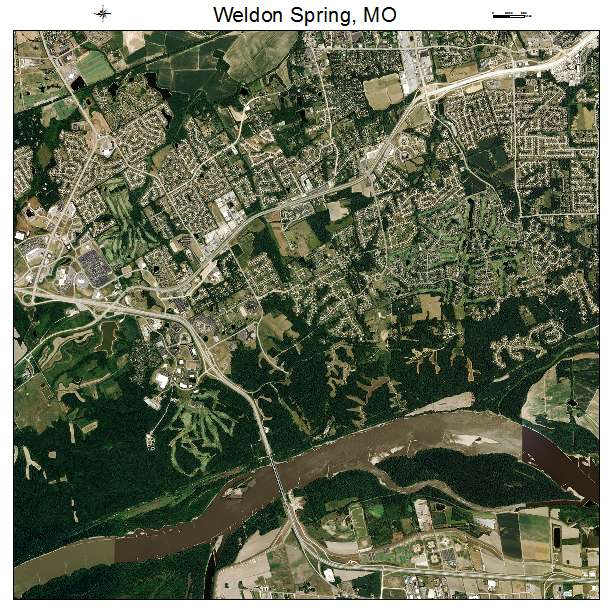 Weldon Spring, MO air photo map