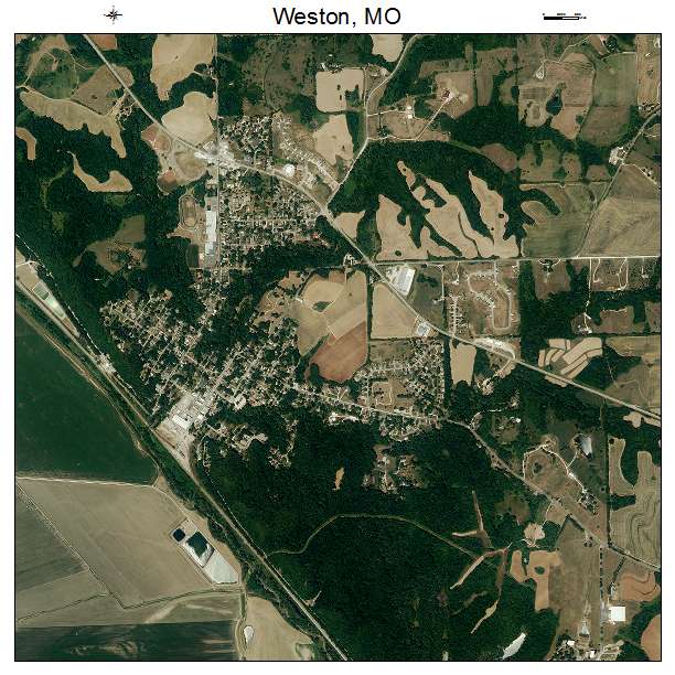 Weston, MO air photo map