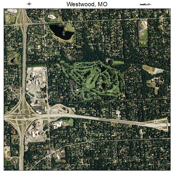 Westwood, MO air photo map