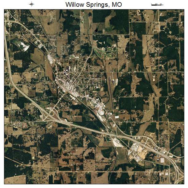 Willow Springs, MO air photo map