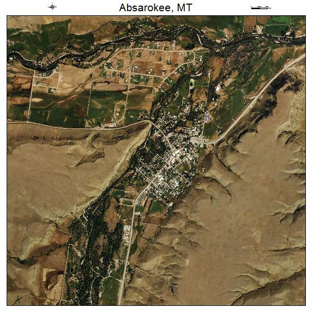 Absarokee, MT air photo map
