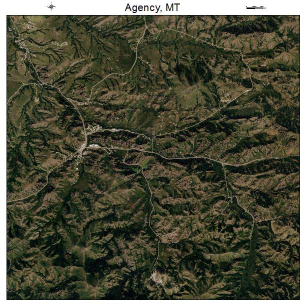 Agency, MT air photo map