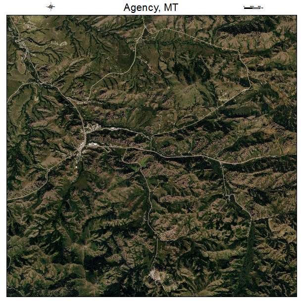 Agency, MT air photo map