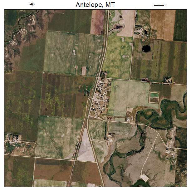 Aerial Photography Map of Antelope, MT Montana