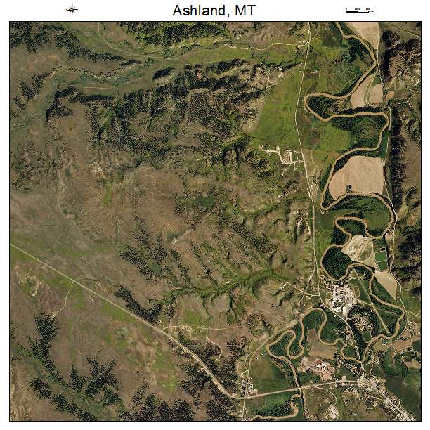 Ashland, MT air photo map