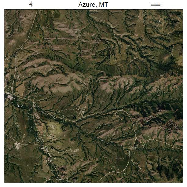 Azure, MT air photo map