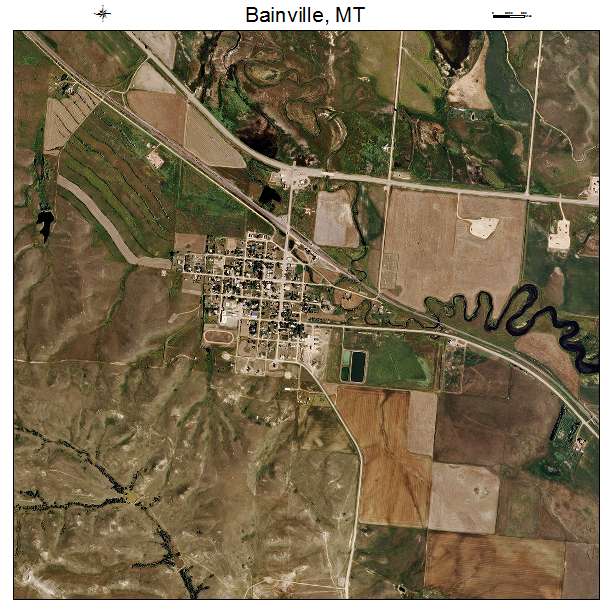 Bainville, MT air photo map