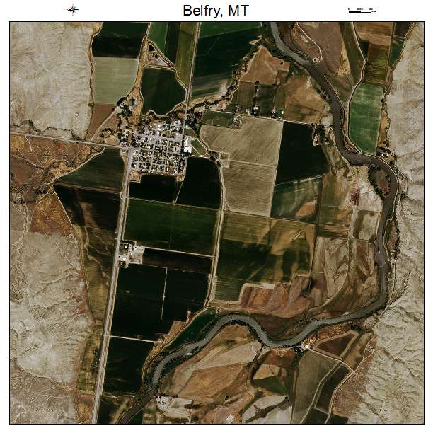 Belfry, MT air photo map
