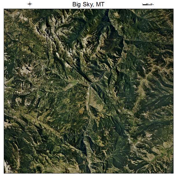 Big Sky, MT air photo map