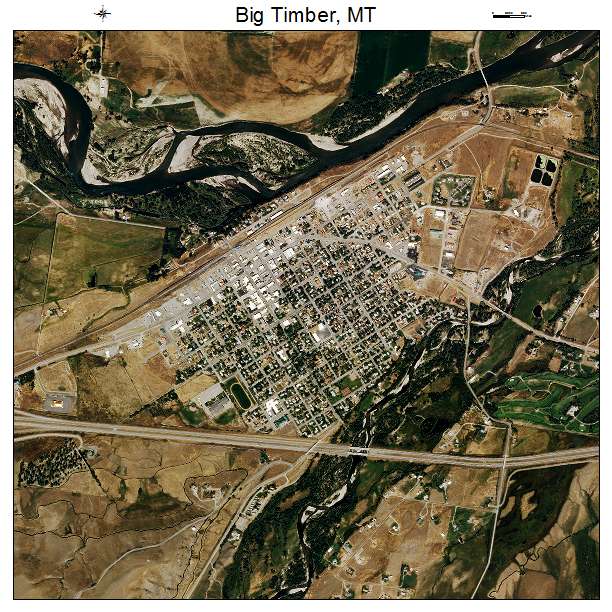 Big Timber, MT air photo map