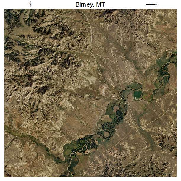 Birney, MT air photo map