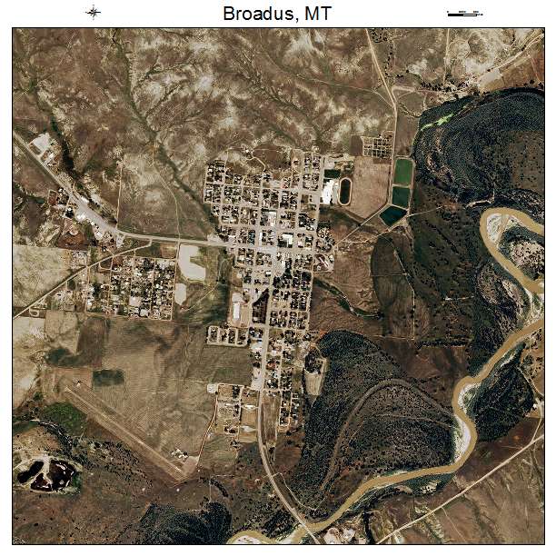 Broadus, MT air photo map
