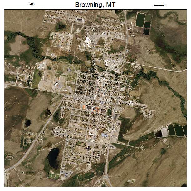 Browning, MT air photo map