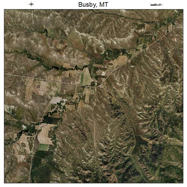 Busby, MT air photo map