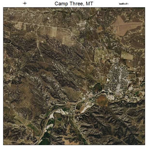 Camp Three, MT air photo map