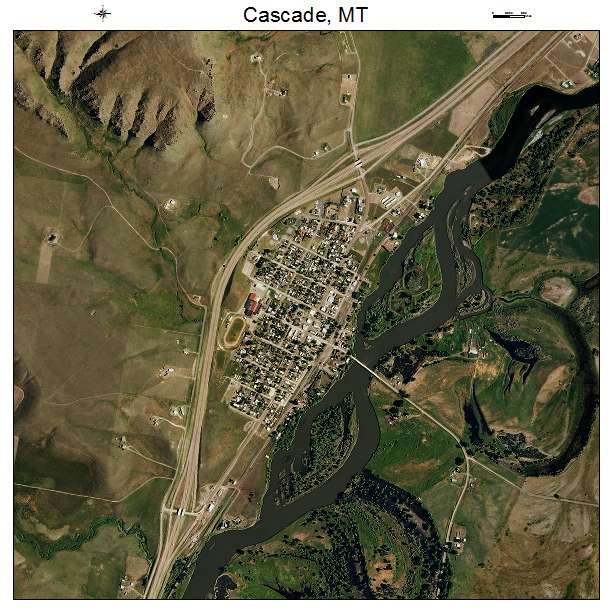 Cascade, MT air photo map