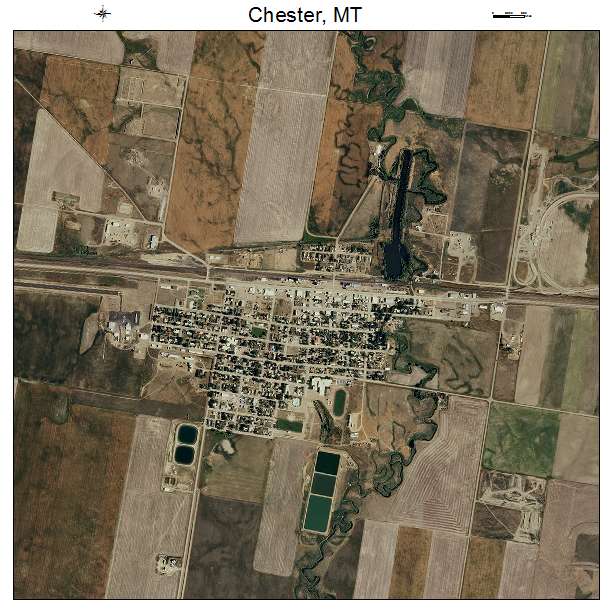 Chester, MT air photo map