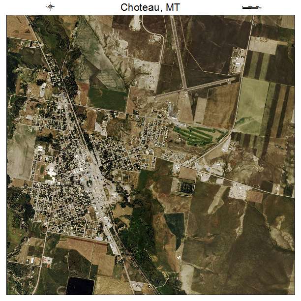 Choteau, MT air photo map