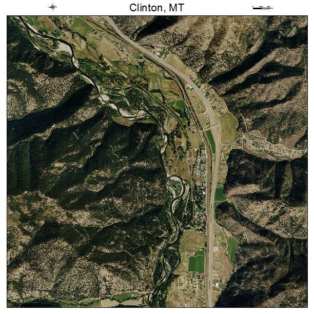 Clinton, MT air photo map
