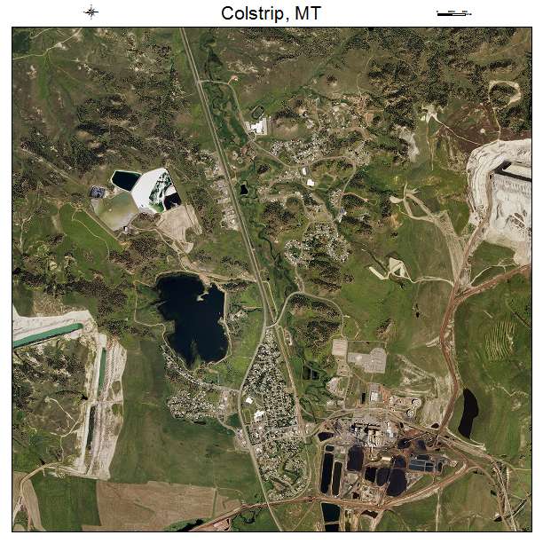 Colstrip, MT air photo map