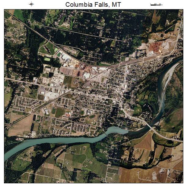 Columbia Falls, MT air photo map