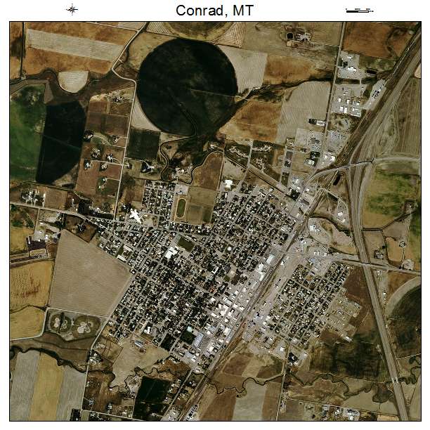 Conrad, MT air photo map