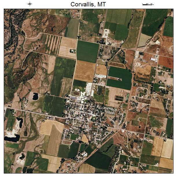 Aerial Photography Map of Corvallis, MT Montana