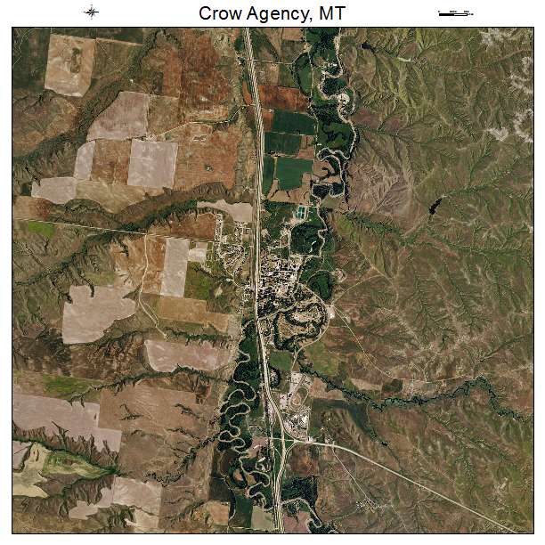 Crow Agency, MT air photo map