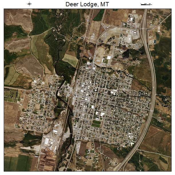 Deer Lodge, MT air photo map