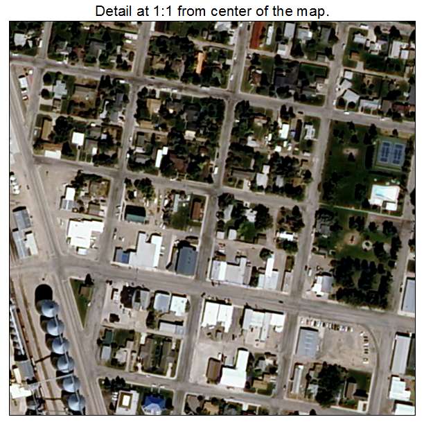 Fairfield, Montana aerial imagery detail
