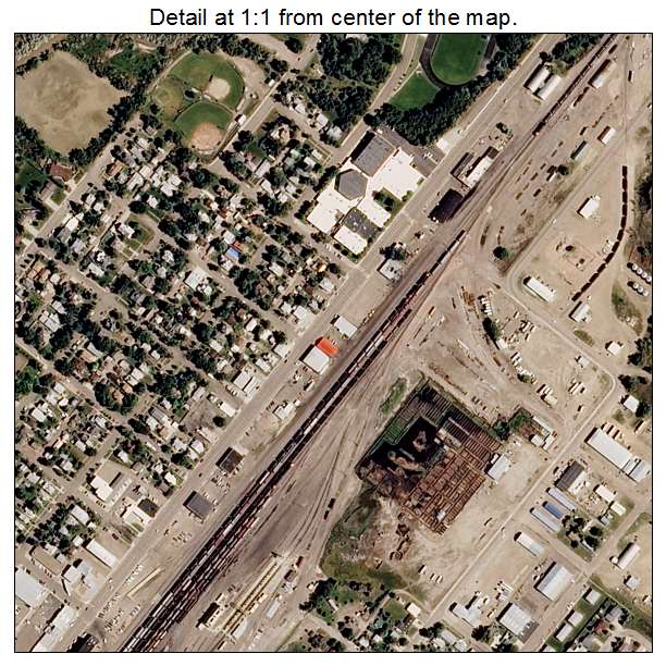 Glendive, Montana aerial imagery detail