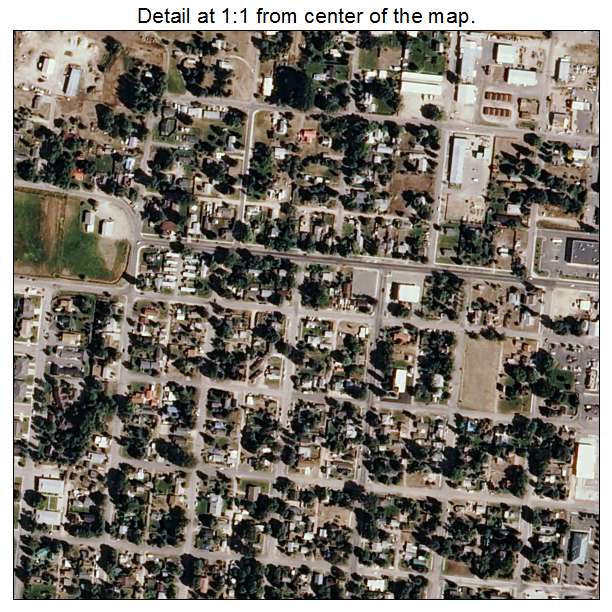 Hamilton, Montana aerial imagery detail