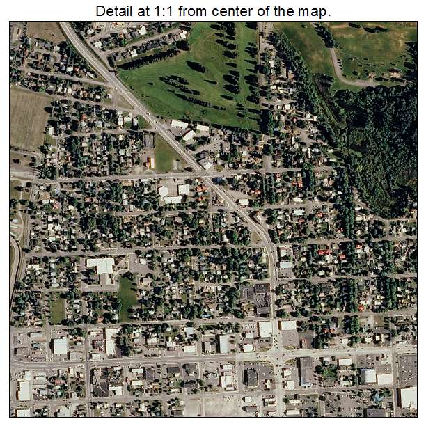 Kalispell, Montana aerial imagery detail