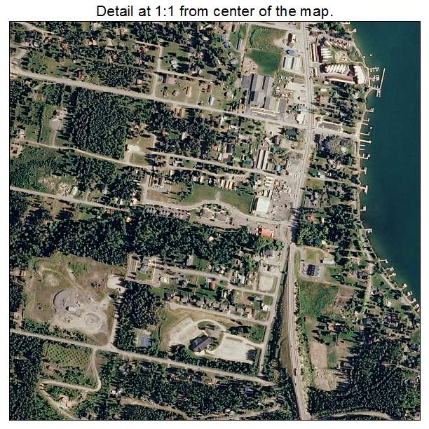 Lakeside, Montana aerial imagery detail