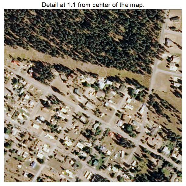 Thompson Falls, Montana aerial imagery detail
