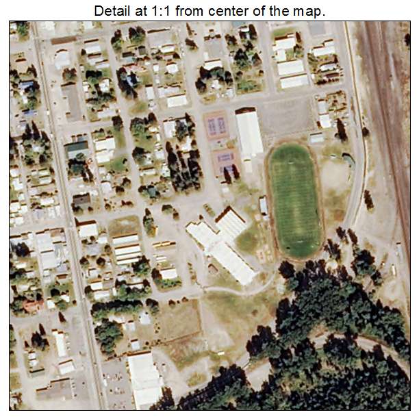Troy, Montana aerial imagery detail