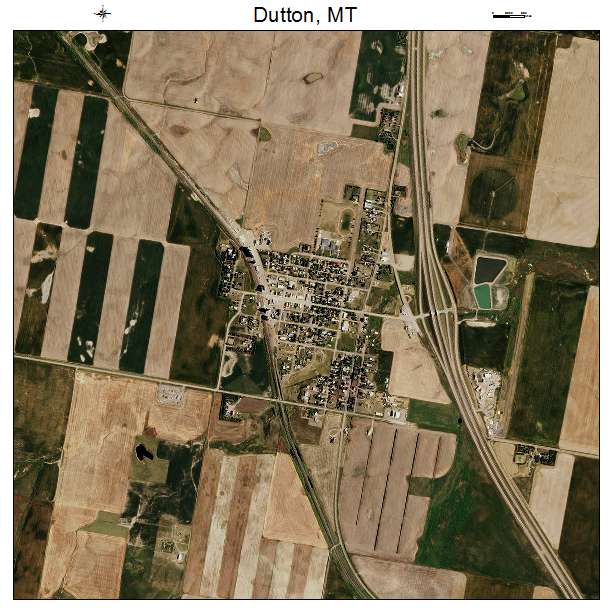 Dutton, MT air photo map