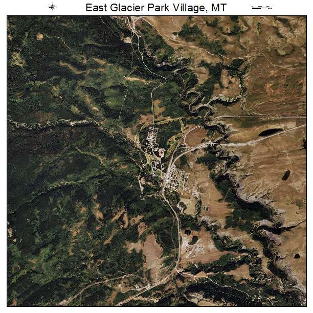 East Glacier Park Village, MT air photo map