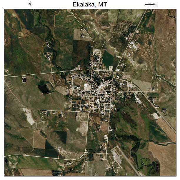 Ekalaka, MT air photo map