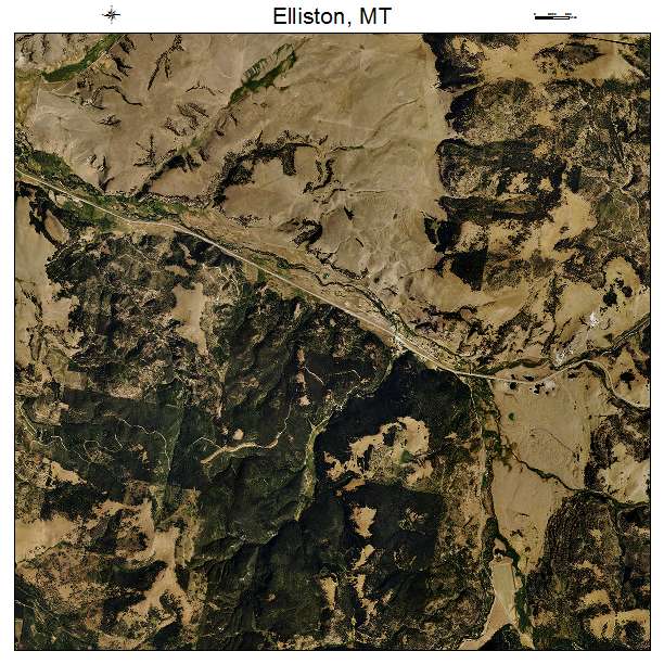 Elliston, MT air photo map