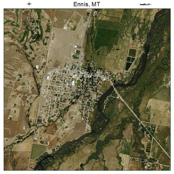 Ennis, MT air photo map
