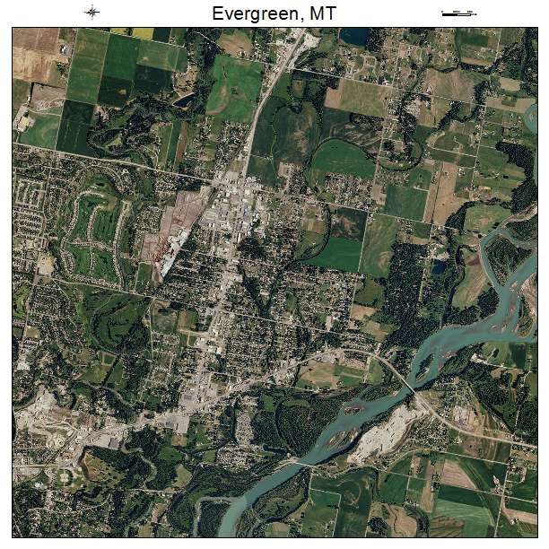 Evergreen, MT air photo map