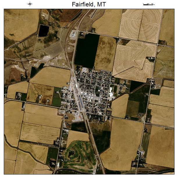 Fairfield, MT air photo map