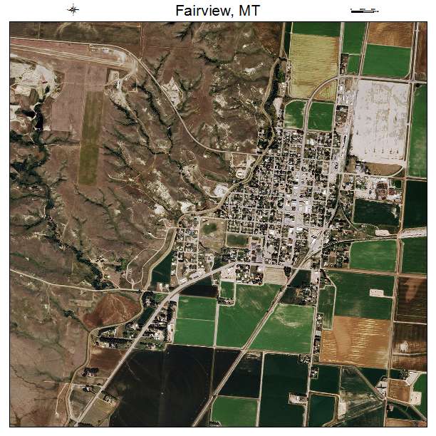 Fairview, MT air photo map
