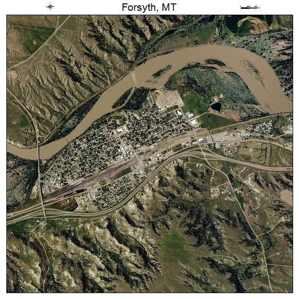 Forsyth, MT air photo map